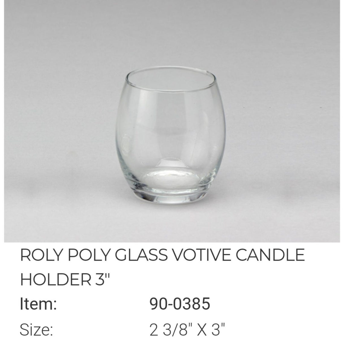 ROLY POLY GLASS VOTIVE CANDLE HOLDER