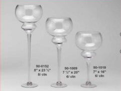 CLEAR GLASS CANDLE HOLDER (SET OF THREE)