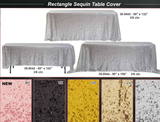 RECTANGLE SEQUIN TABLE COVER