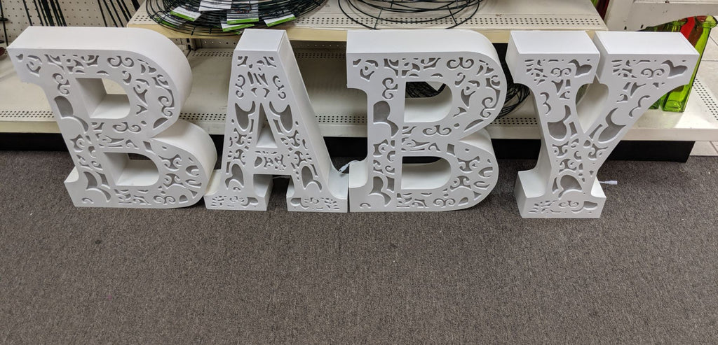 BABY LED LIGHT UP WOODEN LETTERS 20" & 32"