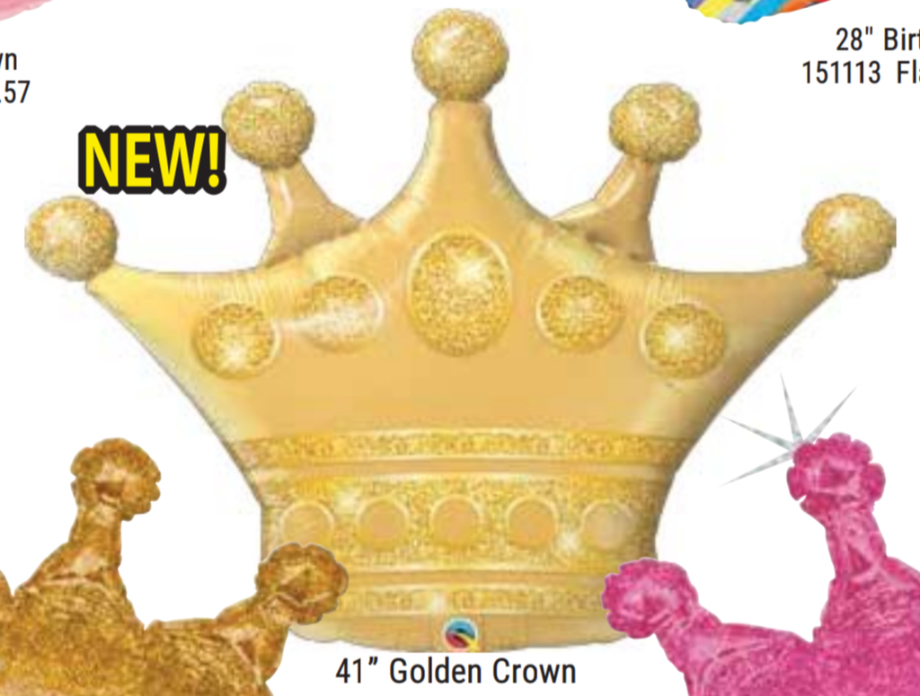 GLITTERING GOLD CROWN FOIL BALLOON 41"