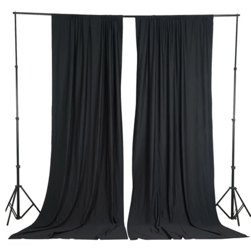 POLYESTER CURTAIN PANEL BACKDROPS WITH ROD POCKETS 2pcs/set