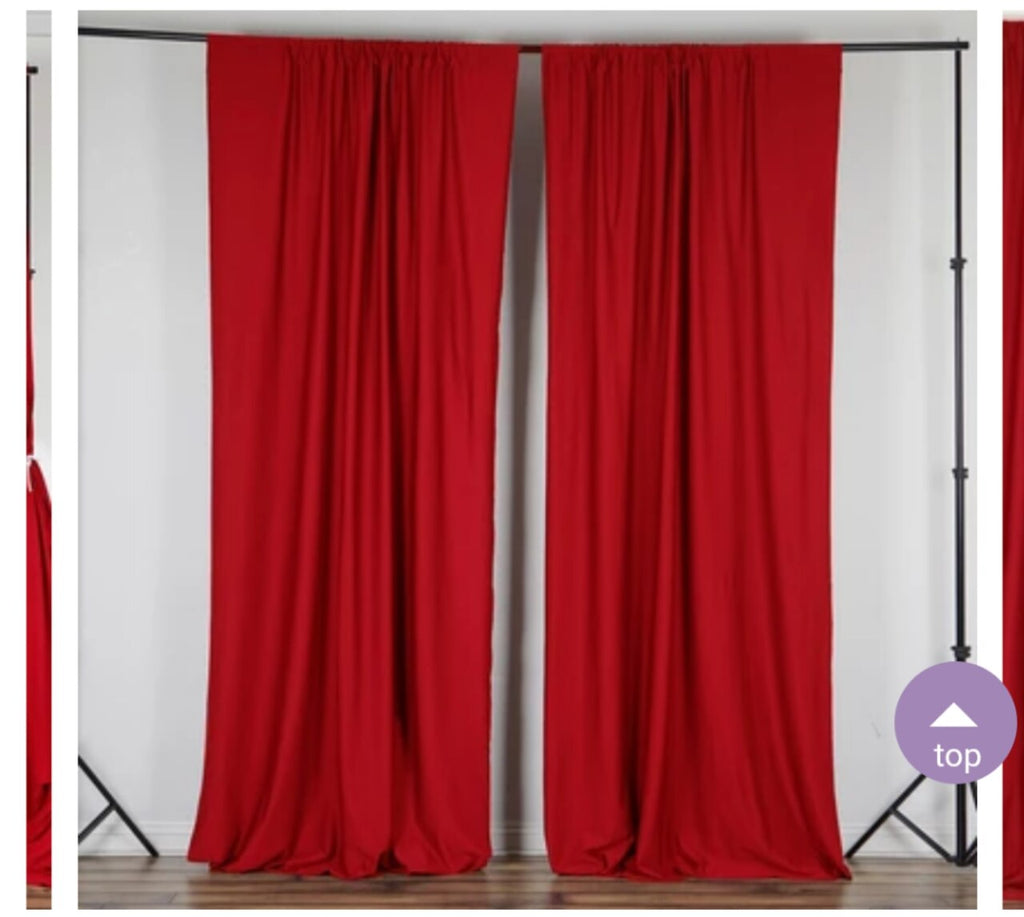 POLYESTER CURTAIN PANEL BACKDROPS WITH ROD POCKETS 2pcs/set